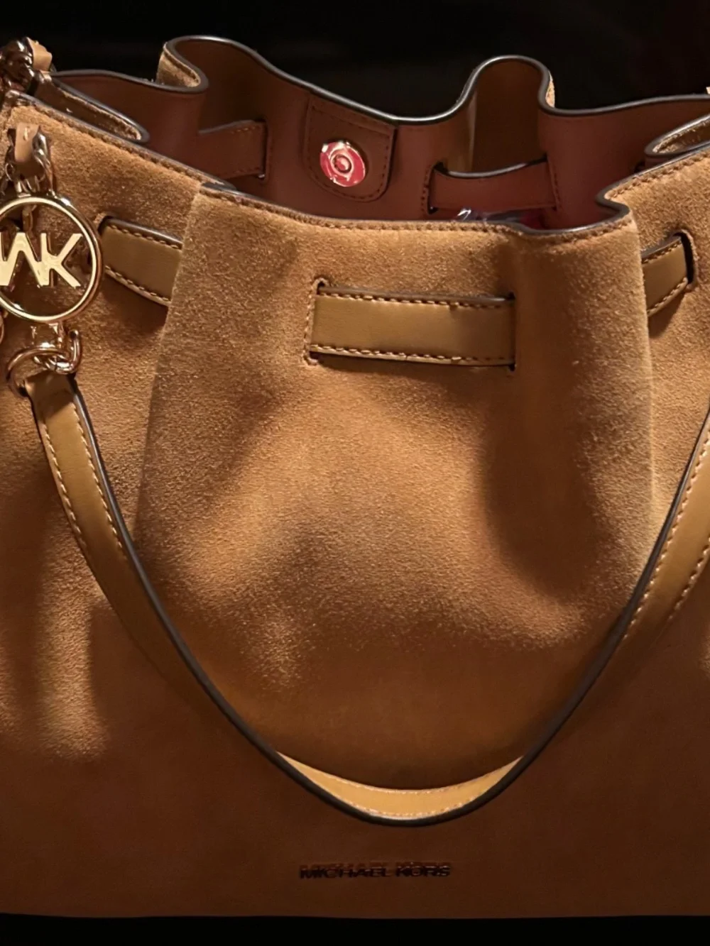 Mina Large Suede Chain Shoulder Bag - Picture 4 of 7